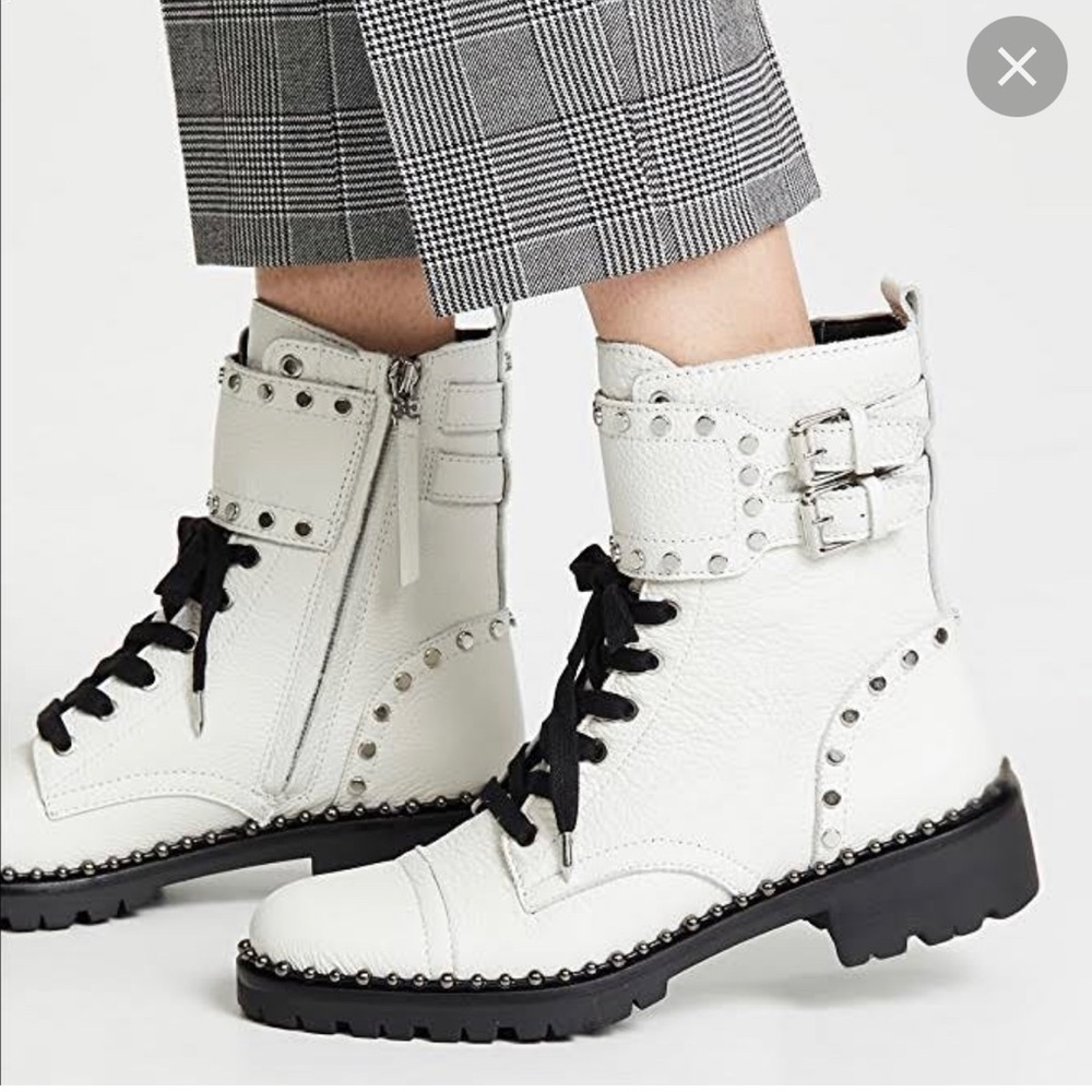 Sam Edelman White Jennifer Combat Boot